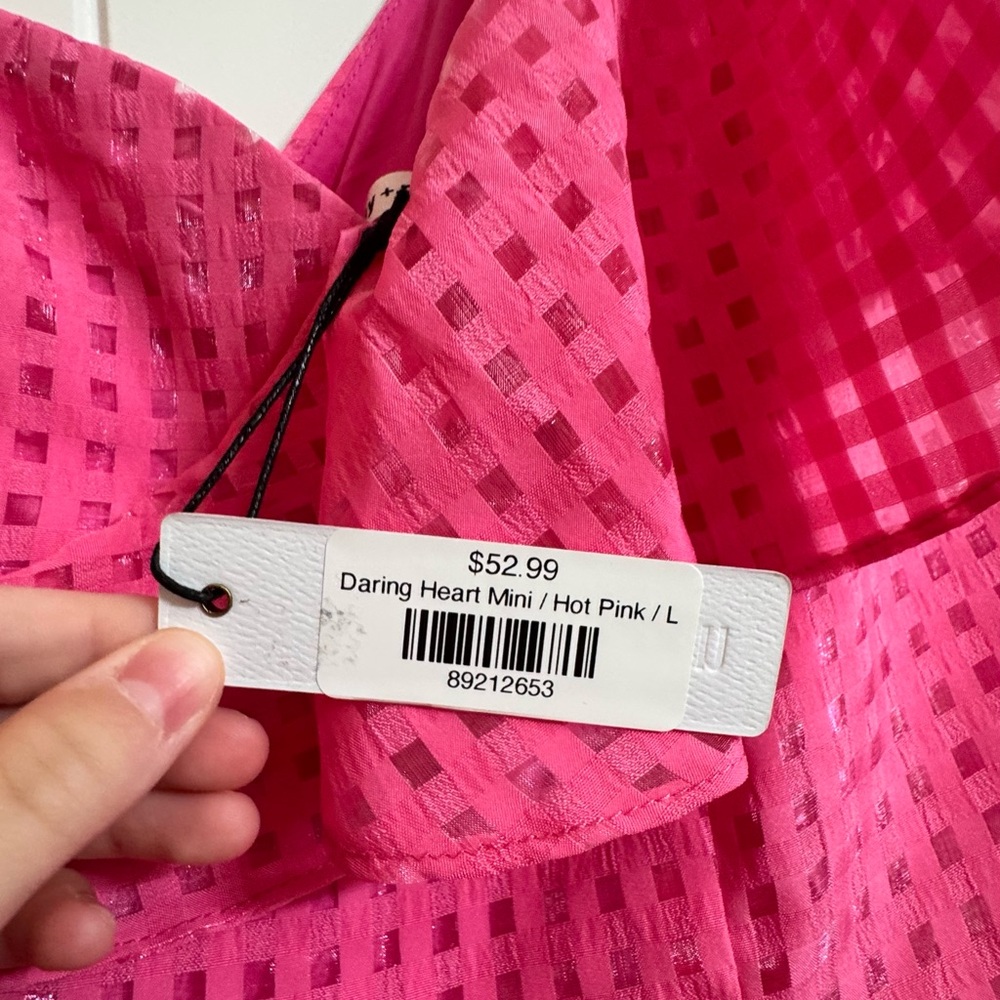 Pink One-Shoulder Mini Dress - Picture 3 of 4